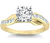 18K Yellow Gold Setting with Graduating Pav&eacute;-set Side Diamonds